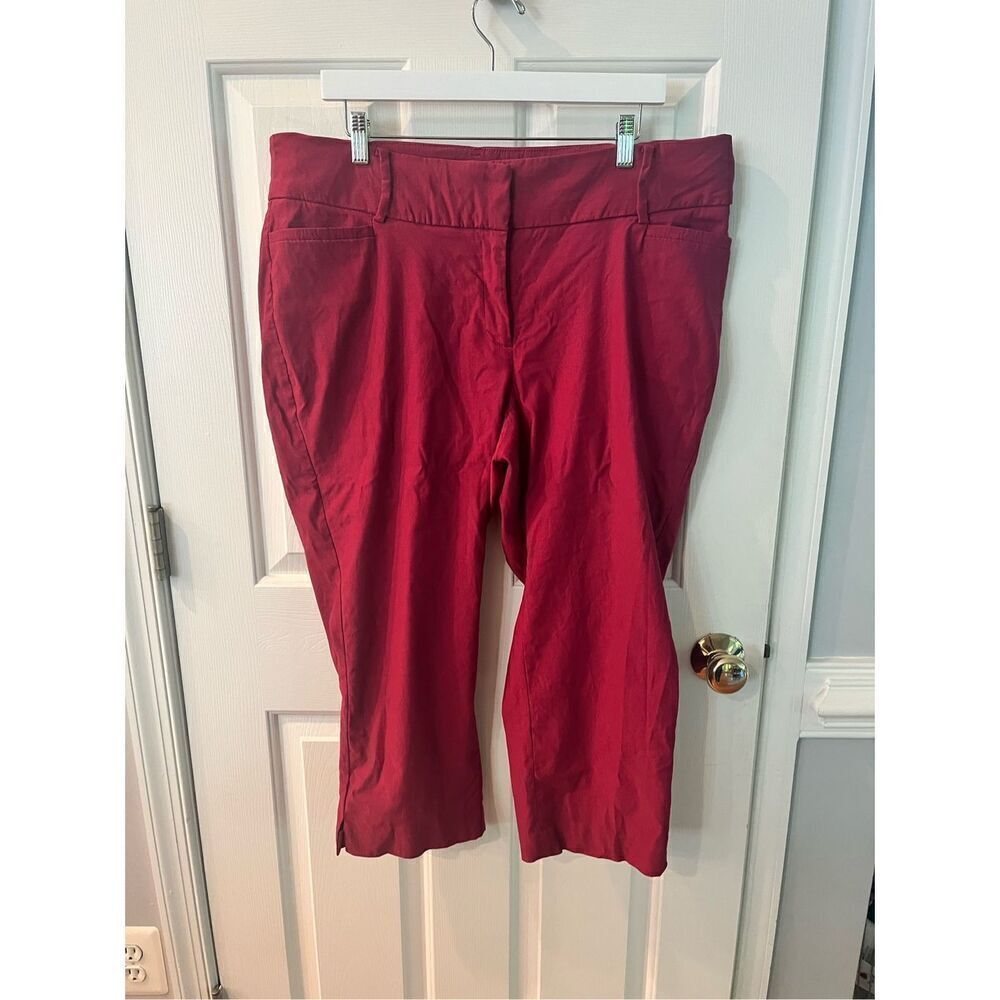 Lane Bryant Raspberry Cropped Leg Pants sz 20 EUC